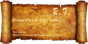Rosenfeld Tünde névjegykártya