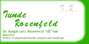 tunde rosenfeld business card